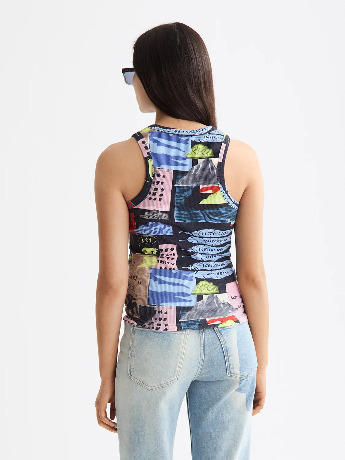 All Over Printed Rib Racer Tank