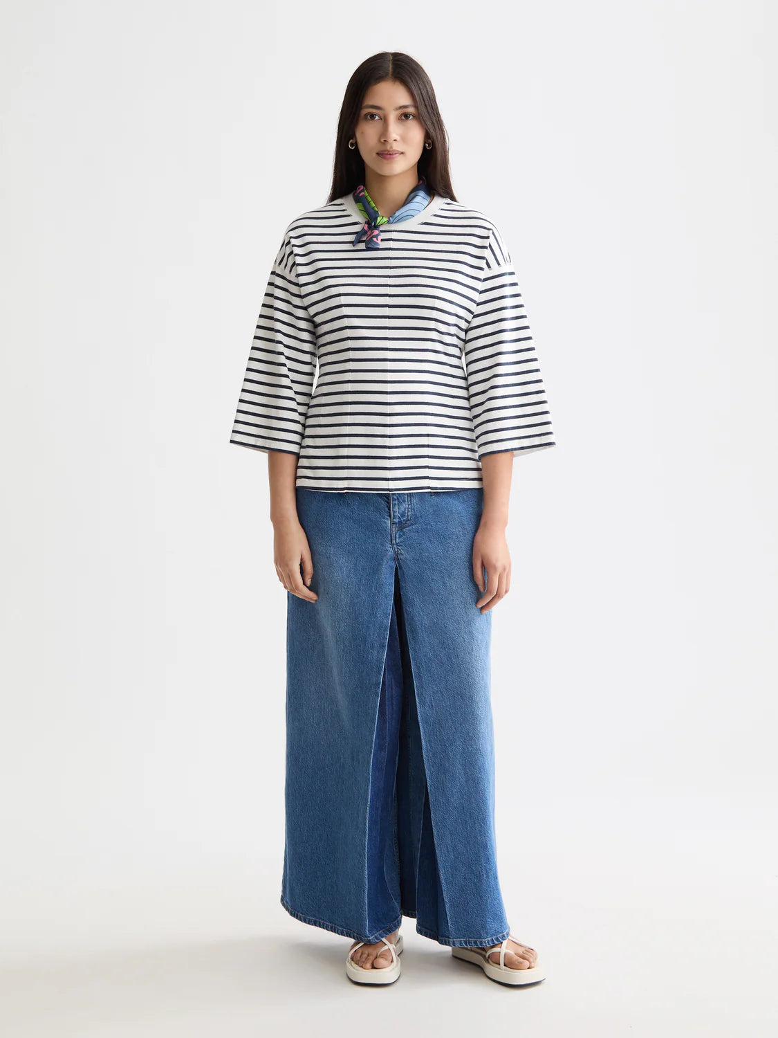 The Wave Custom Cropped Wide Leg Jeans — Art From The Heart