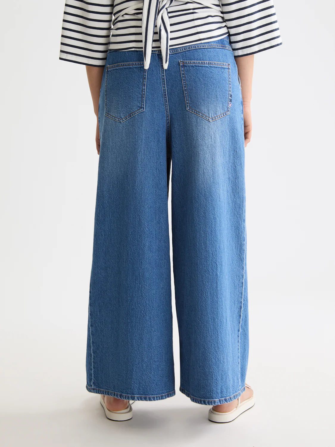 The Wave Custom Cropped Wide Leg Jeans — Art From The Heart