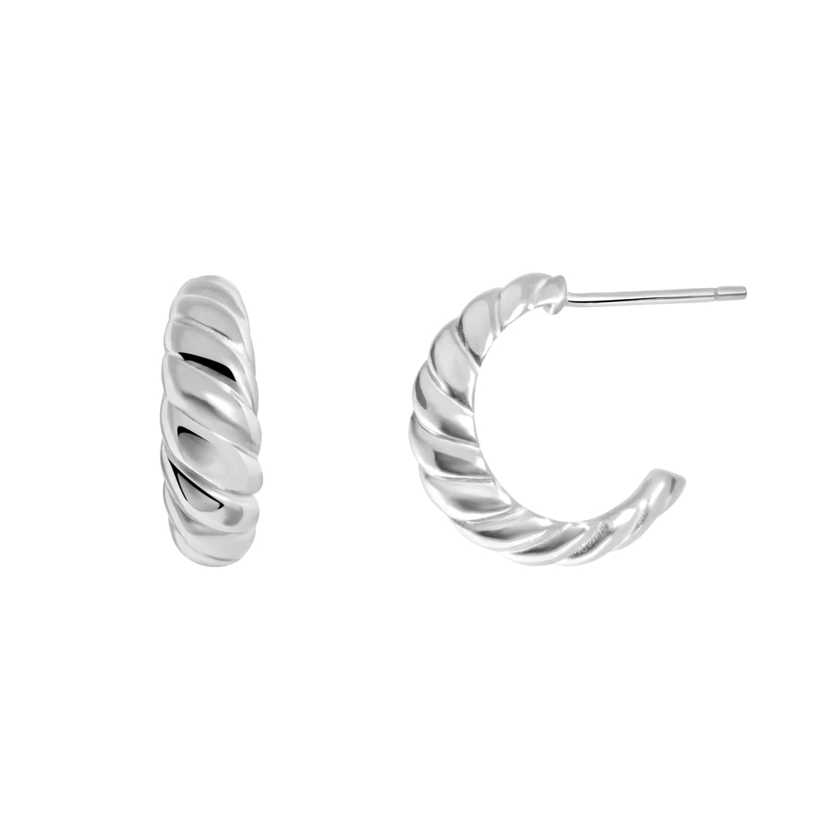 Boucles d'Oreilles Croissant - argent