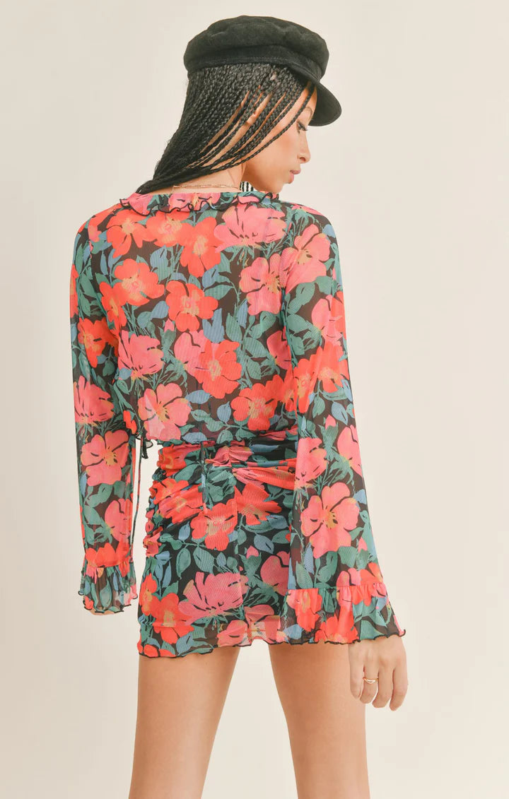 Ensemble Cardigan Bralette Vintage Tropics