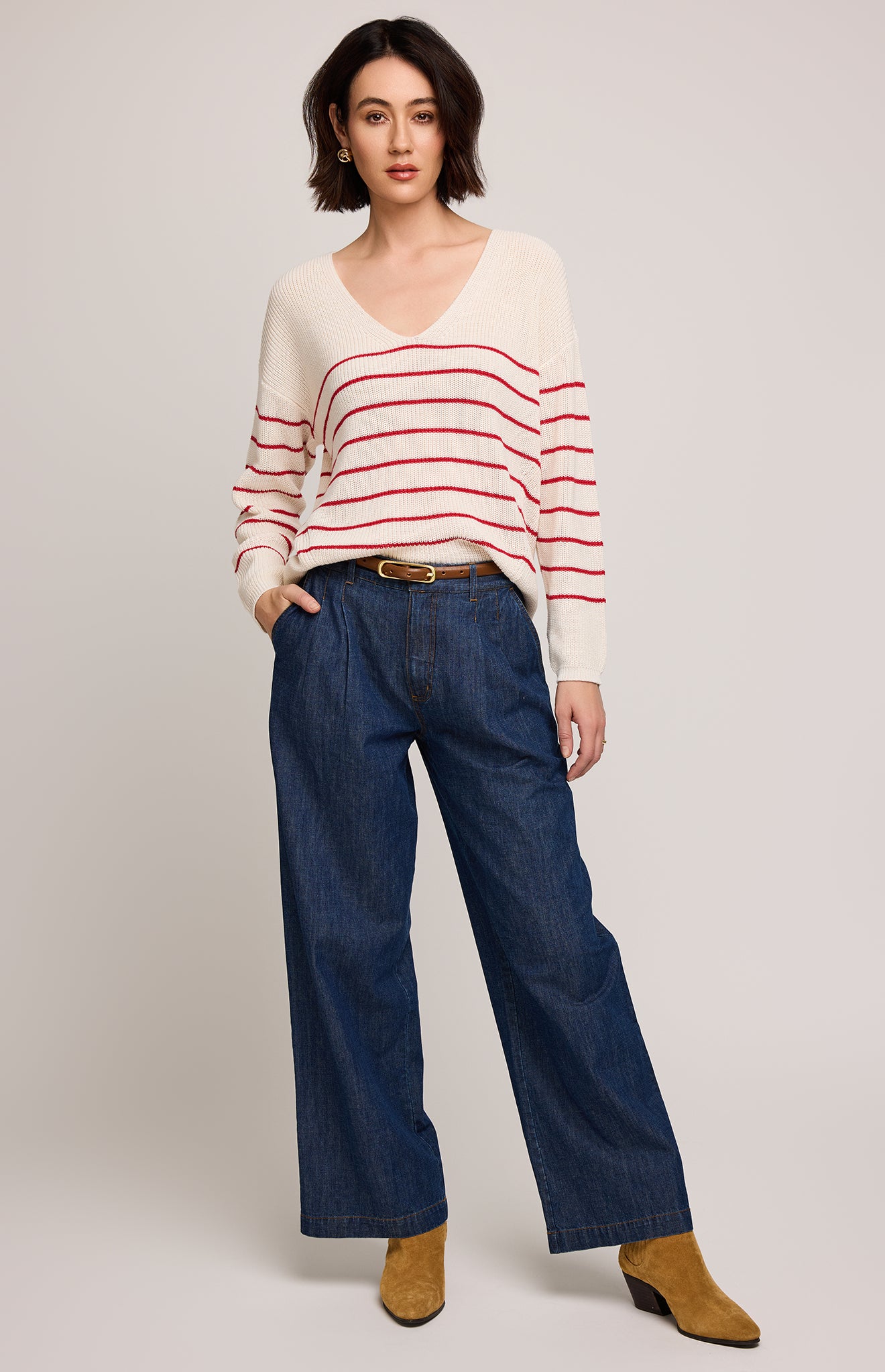 Pull Tucker - Rayé Rouge