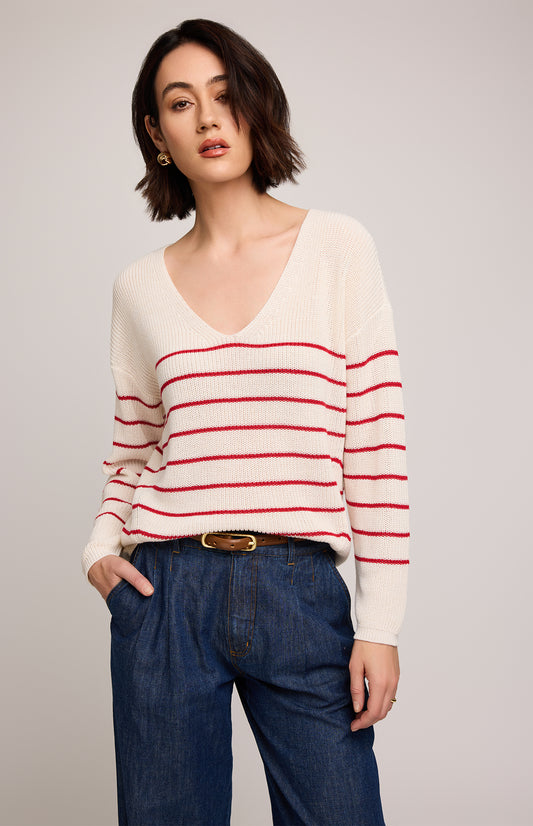 Pull Tucker - Rayé Rouge