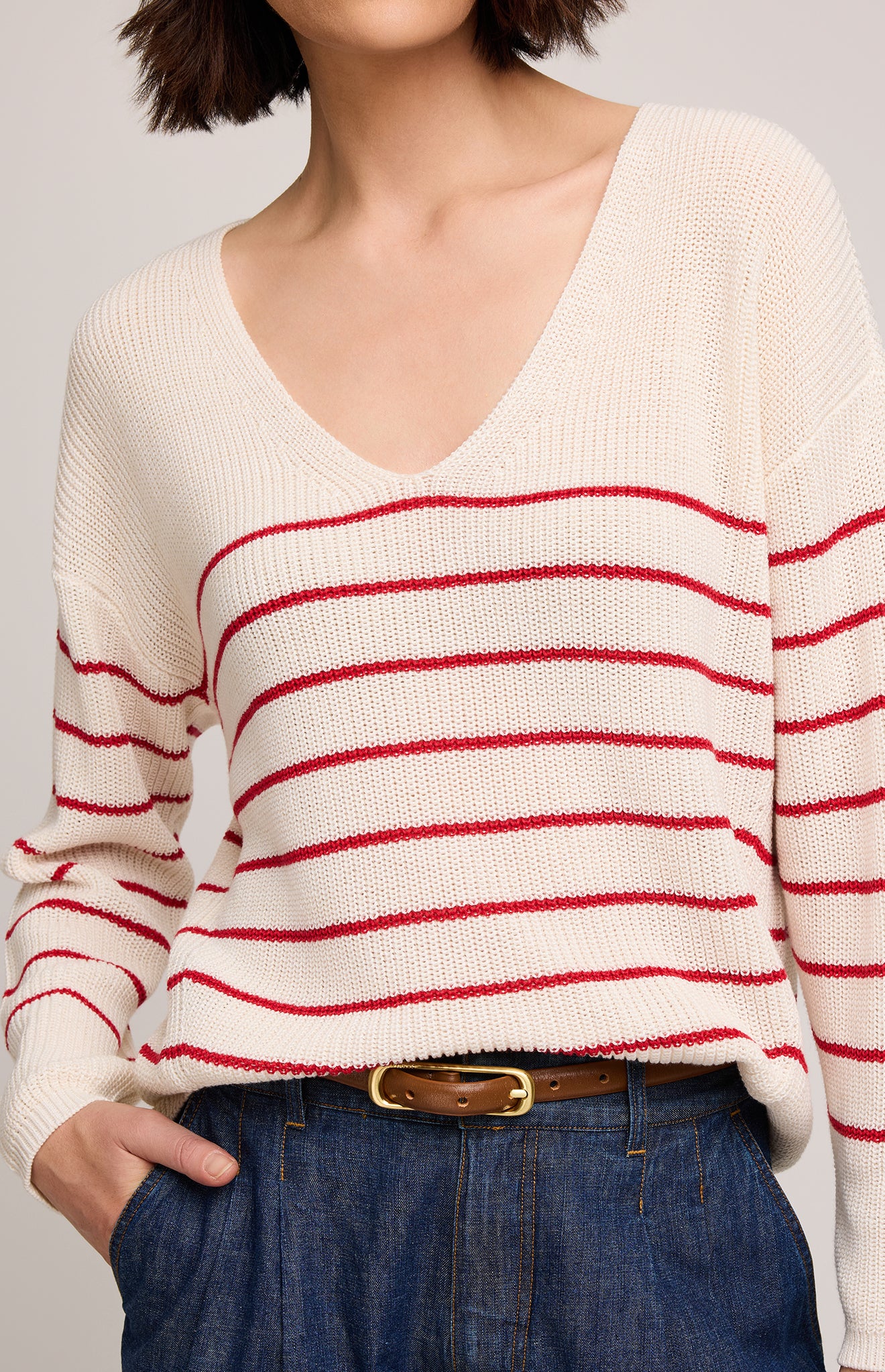 Pull Tucker - Rayé Rouge