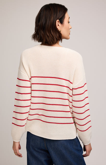 Pull Tucker - Rayé Rouge