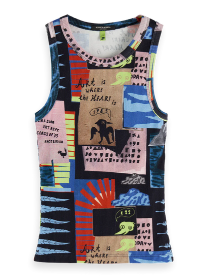 All Over Printed Rib Racer Tank