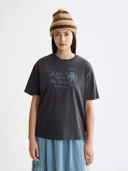 Washed Loose Fit T-Shirt With Front Artwork