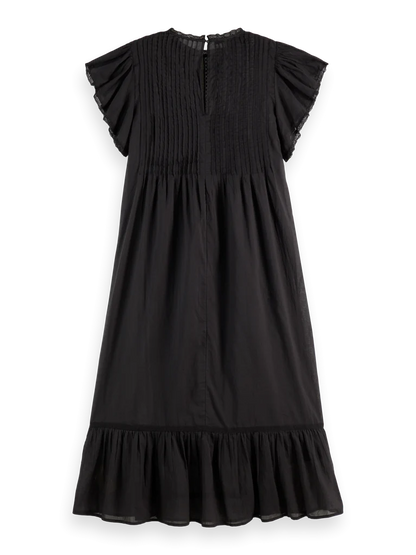 Maxi Dress With Pleated Lace Details