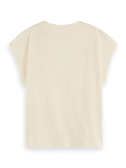Embroidered V-neck T-shirt